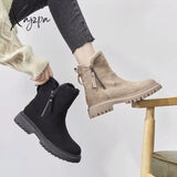 Xajzpa - Ankle Snow Boots Women 2023 Winter Warm Fashion Designer Platform Gladiator Non-Slip Plush