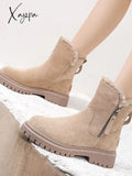 Xajzpa - Ankle Snow Boots Women 2023 Winter Warm Fashion Designer Platform Gladiator Non-Slip Plush