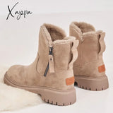 Xajzpa - Ankle Snow Boots Women 2023 Winter Warm Fashion Designer Platform Gladiator Non-Slip Plush