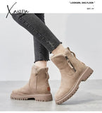 Xajzpa - Ankle Snow Boots Women 2023 Winter Warm Fashion Designer Platform Gladiator Non-Slip Plush