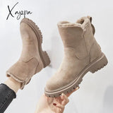 Xajzpa - Ankle Snow Boots Women 2023 Winter Warm Fashion Designer Platform Gladiator Non-Slip Plush