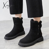 Xajzpa - Ankle Snow Boots Women 2023 Winter Warm Fashion Designer Platform Gladiator Non-Slip Plush