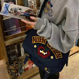 Xajzpa - APPLE LOVE YOU cute japanese cartoon Kawaii Canvas Denim Bag High capacity messenger bag women's bag  handbag storage bag