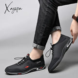 Xajzpa - Artificial Leather Men Casual Shoes Male Spring Light Sneakers Lace-Up Flats Outdoors