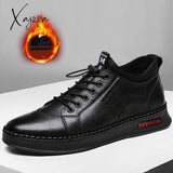 Xajzpa - Artificial Leather Men Casual Shoes Male Spring Light Sneakers Lace-Up Flats Outdoors 4 /