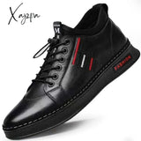 Xajzpa - Artificial Leather Men Casual Shoes Male Spring Men Casual Light Shoes Sneakers Lace-up Flats Outdoors