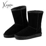 Xajzpa - Australia Classic Fashion Warm Plush Winter Shoes Men Waterproof Genuine Leather Snow