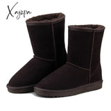 Xajzpa - Australia Classic Fashion Warm Plush Winter Shoes Men Waterproof Genuine Leather Snow