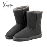 Xajzpa - Australia Classic Fashion Warm Plush Winter Shoes Men Waterproof Genuine Leather Snow