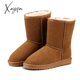 Xajzpa - Australia Classic Fashion Warm Plush Winter Shoes Men Waterproof Genuine Leather Snow