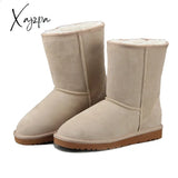 Xajzpa - Australia Classic Fashion Warm Plush Winter Shoes Men Waterproof Genuine Leather Snow