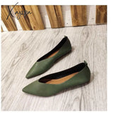 Xajzpa - Autumn Flat Single Shoes Genuine Leather Woman Flats Retro Pointed Shallow Mouth Female