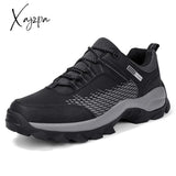 Xajzpa - Autumn Leather Men’s Sneakers Chunky Men Shoes Heighten Fashion Casual Damping Tennis