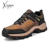 Xajzpa - Autumn Leather Men’s Sneakers Chunky Men Shoes Heighten Fashion Casual Damping Tennis