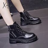 Xajzpa - Autumn Martins Boots Women’s British Style Thick-Soled High-Top Ankle Women Comfortable