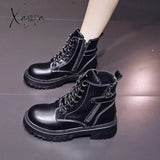 Xajzpa - Autumn Martins Boots Women’s British Style Thick-Soled High-Top Ankle Women Comfortable