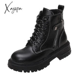 Xajzpa - Autumn Martins Boots Women’s British Style Thick-Soled High-Top Ankle Women Comfortable