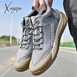 Xajzpa - Autumn Men Ankle Boots Plus Size 47 Male Dress Pointed Toe Casual Leather Shoes High