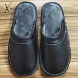 Xajzpa - Autumn Winter Indoor Shoes Men’s Slippers Plus Size 47 48 Man Concise Navy Blue Slides