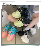 Xajzpa - Autumn Women Chunky Sneakers New Design Colorful Woman Shoes Thick Sole Fashion Girls