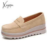 Xajzpa - Autumn Women Platform Shoes Leather Suede Plush Slip On Sneakers Chaussure Woman Tassel