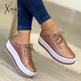 Xajzpa - Autumn Womens Shoes Casual Walking Size 43 Women Shoes Platform Women Sneakers Designer Shoes Women Lace-up