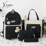 Xajzpa - Backpack 5 Piece Set High School Bags For Teenage Girl Canvas Fashion Travel Women