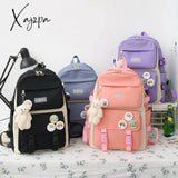 Xajzpa - Backpack 5 Piece Set High School Bags For Teenage Girl Canvas Fashion Travel Women