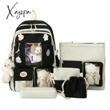 Xajzpa - Backpack 5 Piece Set High School Bags For Teenage Girl Canvas Fashion Travel Women