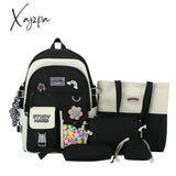 Xajzpa - Backpack 5 Piece Set High School Bags For Teenage Girl Canvas Fashion Travel Women