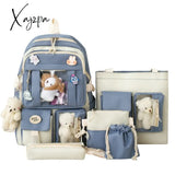 Xajzpa - Backpack 5 Piece Set High School Bags For Teenage Girl Canvas Fashion Travel Women