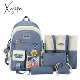 Xajzpa - Backpack 5 Piece Set High School Bags For Teenage Girl Canvas Fashion Travel Women