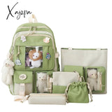 Xajzpa - Backpack 5 Piece Set High School Bags For Teenage Girl Canvas Fashion Travel Women