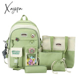 Xajzpa - Backpack 5 Piece Set High School Bags For Teenage Girl Canvas Fashion Travel Women