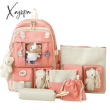 Xajzpa - Backpack 5 Piece Set High School Bags For Teenage Girl Canvas Fashion Travel Women