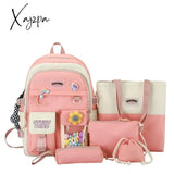 Xajzpa - Backpack 5 Piece Set High School Bags For Teenage Girl Canvas Fashion Travel Women