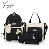 Xajzpa - Backpack 5 Piece Set High School Bags For Teenage Girl Canvas Fashion Travel Women