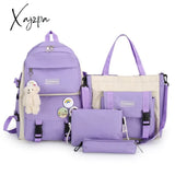 Xajzpa - Backpack 5 Piece Set High School Bags For Teenage Girl Canvas Fashion Travel Women