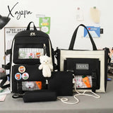 Xajzpa - Backpack 5 Piece Set High School Bags For Teenage Girl Canvas Fashion Travel Women