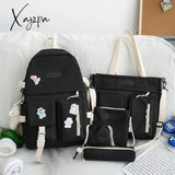 Xajzpa - Backpack 5 Piece Set High School Bags For Teenage Girl Canvas Fashion Travel Women