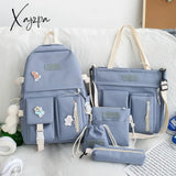 Xajzpa - Backpack 5 Piece Set High School Bags For Teenage Girl Canvas Fashion Travel Women