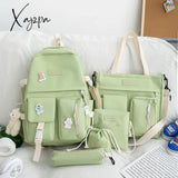 Xajzpa - Backpack 5 Piece Set High School Bags For Teenage Girl Canvas Fashion Travel Women