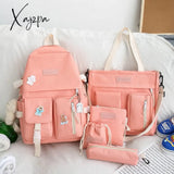 Xajzpa - Backpack 5 Piece Set High School Bags For Teenage Girl Canvas Fashion Travel Women