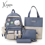 Xajzpa - Backpack 5 Piece Set High School Bags For Teenage Girl Canvas Fashion Travel Women