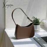 Xajzpa - Bags For Women Fashion Pu Leather Zipper Underarm Bag Ladies Simple Design Casual Travel