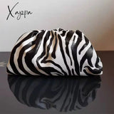 Xajzpa - Bags For Women Trend Clutch Dumpling Zebra Holographic Cloud Bag Pleated Pouch Tote