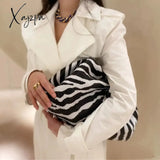 Xajzpa - Bags For Women Trend Clutch Dumpling Zebra Holographic Cloud Bag Pleated Pouch Tote