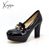 Xajzpa - Basic Women Shoes Chunky Heel Pumps Square Round Toe Wedding Party Dancing Ladies Dress