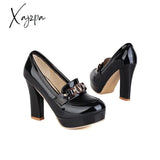 Xajzpa - Basic Women Shoes Chunky Heel Pumps Square Round Toe Wedding Party Dancing Ladies Dress