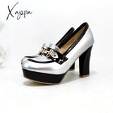 Xajzpa - Basic Women Shoes Chunky Heel Pumps Square Round Toe Wedding Party Dancing Ladies Dress